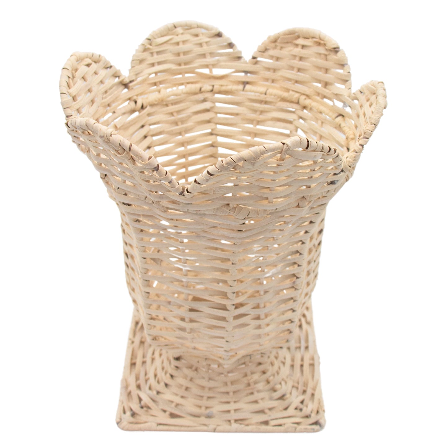Vase urne en osier tressé à la main en blanc