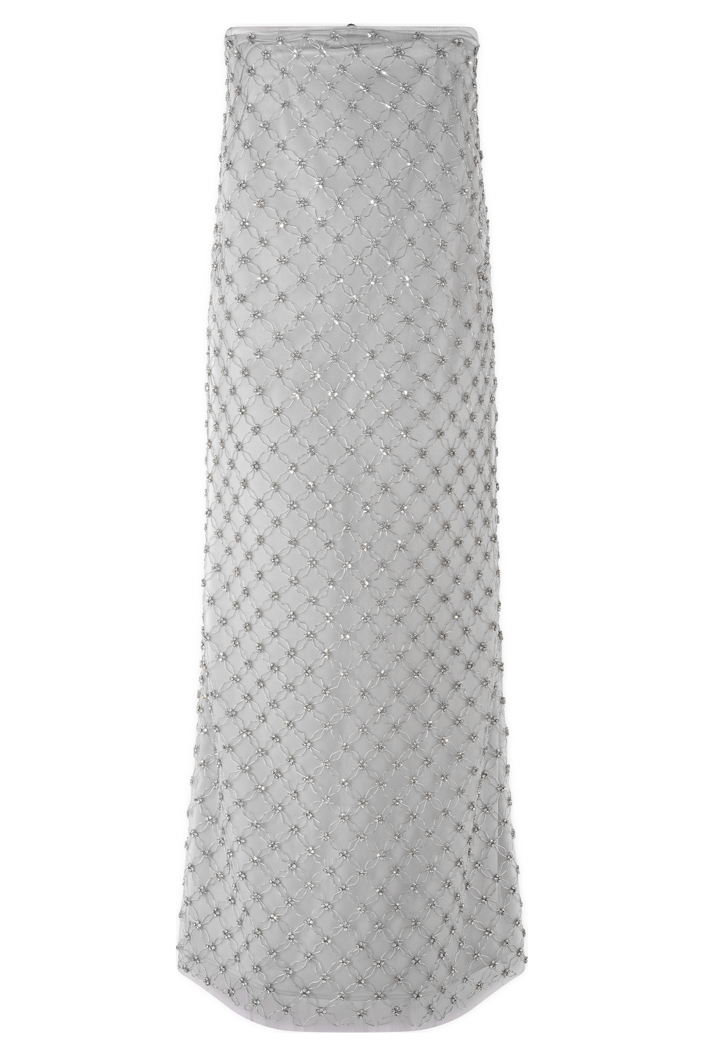 Jupe Maxi Zuri Ornée de Perles Artisanales - Argent