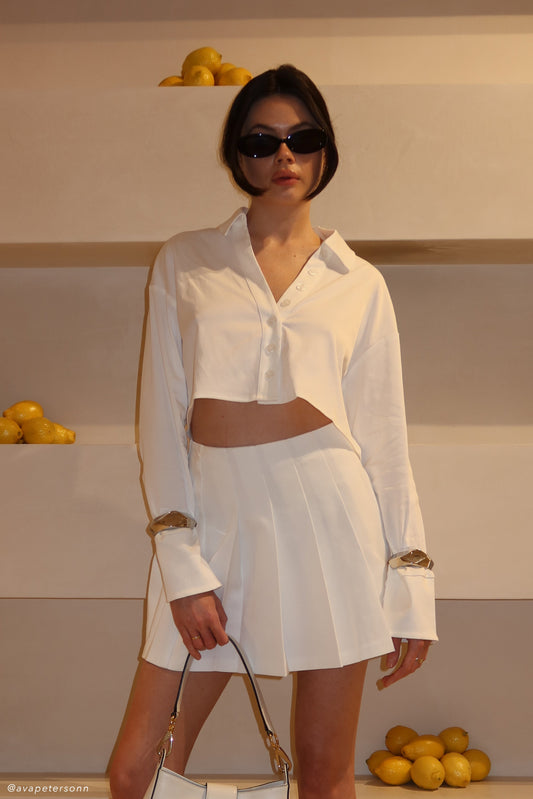 Chemise à boutons en coton Julianna - Blanc