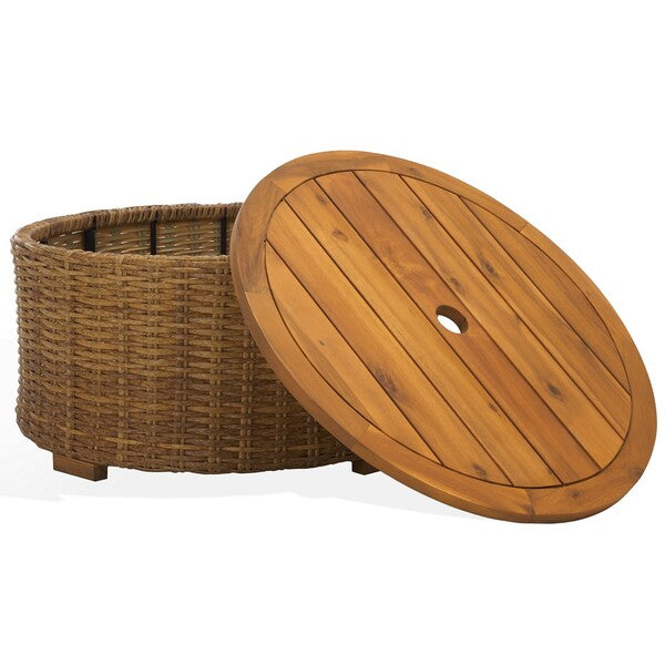 Table basse d'extérieur Anguilla en osier naturel