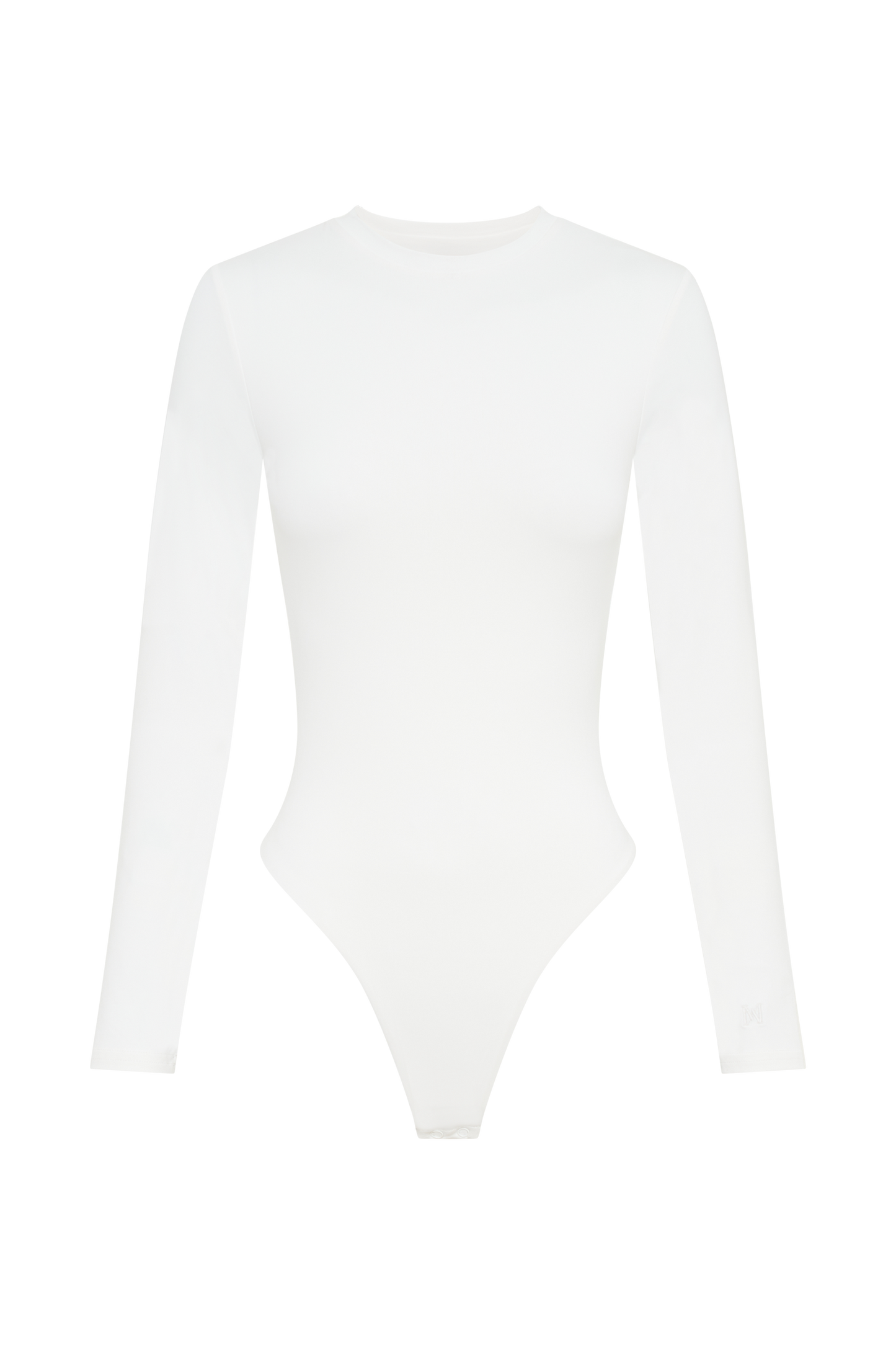 Body à manches longues et col rond Delilah - Blanc