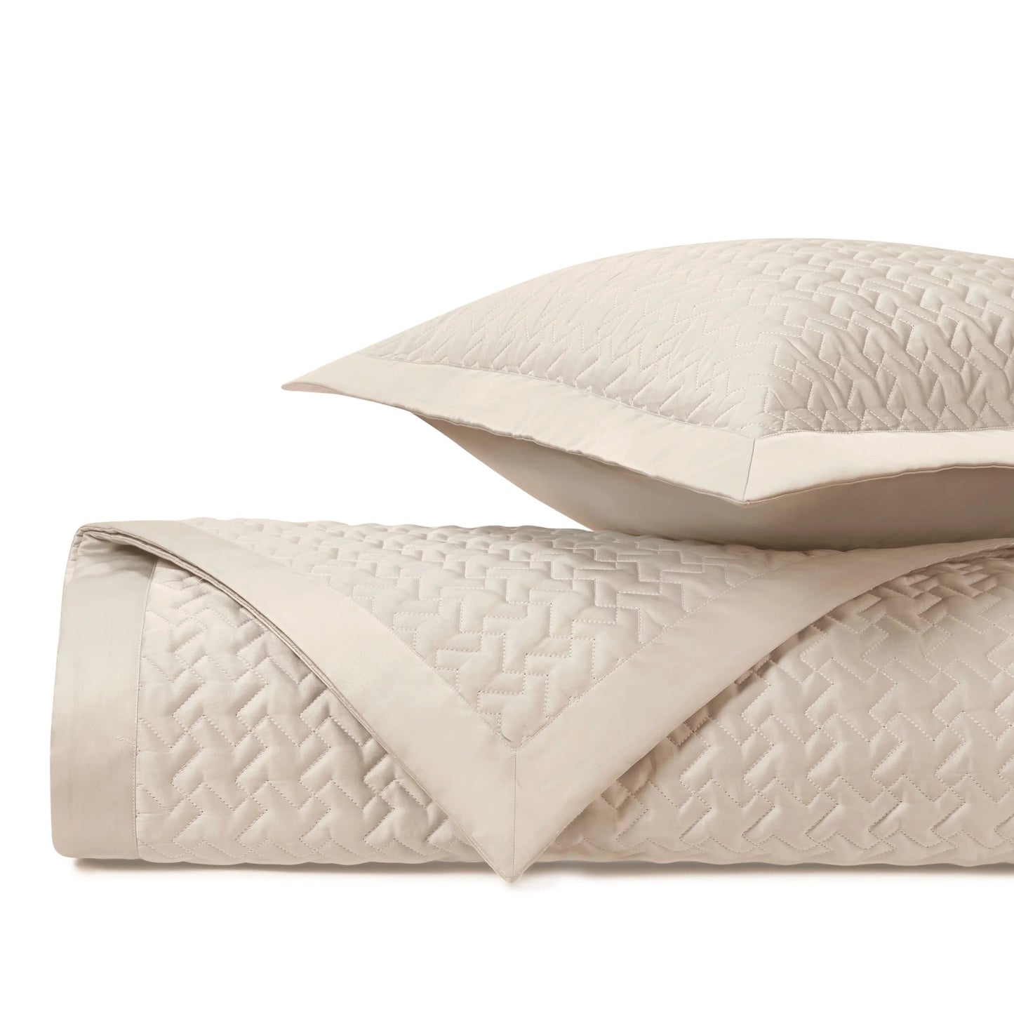 Ensemble de couvre-lit matelassé à motif pied-de-poule