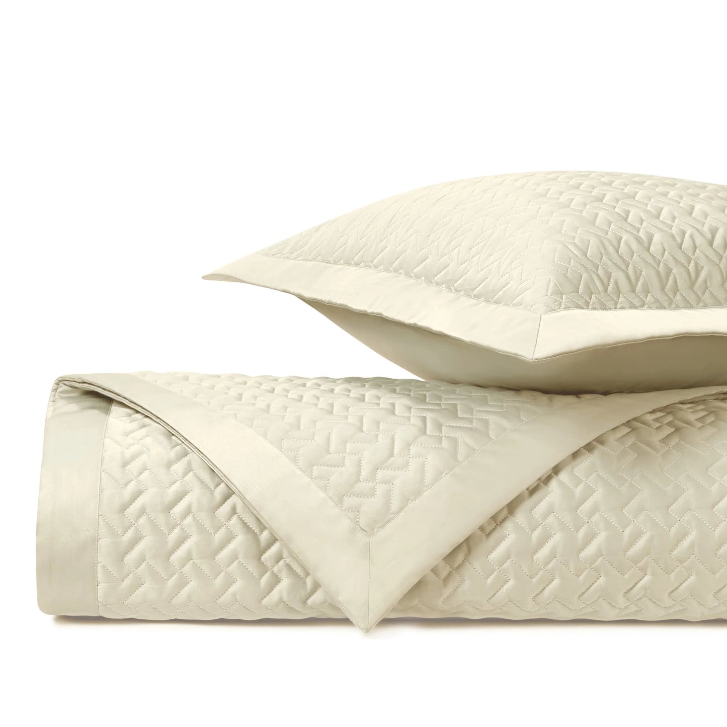 Ensemble de couvre-lit matelassé à motif pied-de-poule