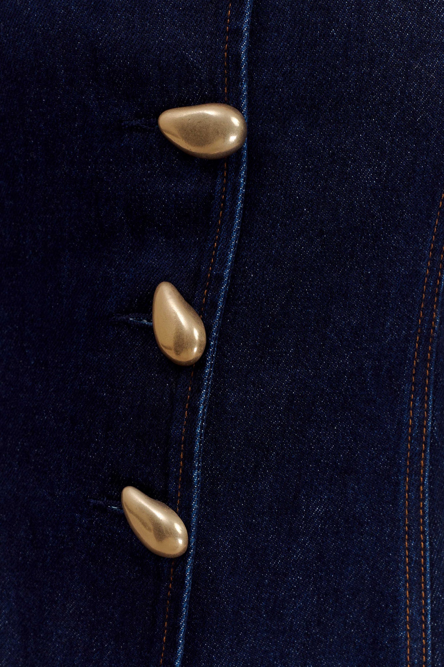 Haut sans bretelles à boutonnage intégral Lennox - Bleu indigo