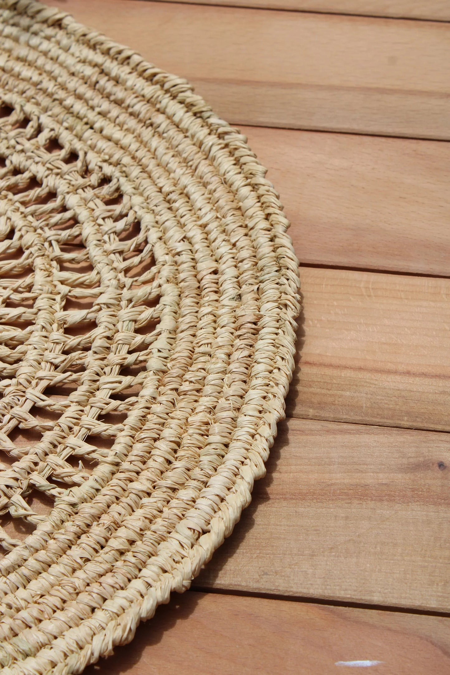 Napperon Tous Les Jours Raphia, Plateau de table en crochet tissé