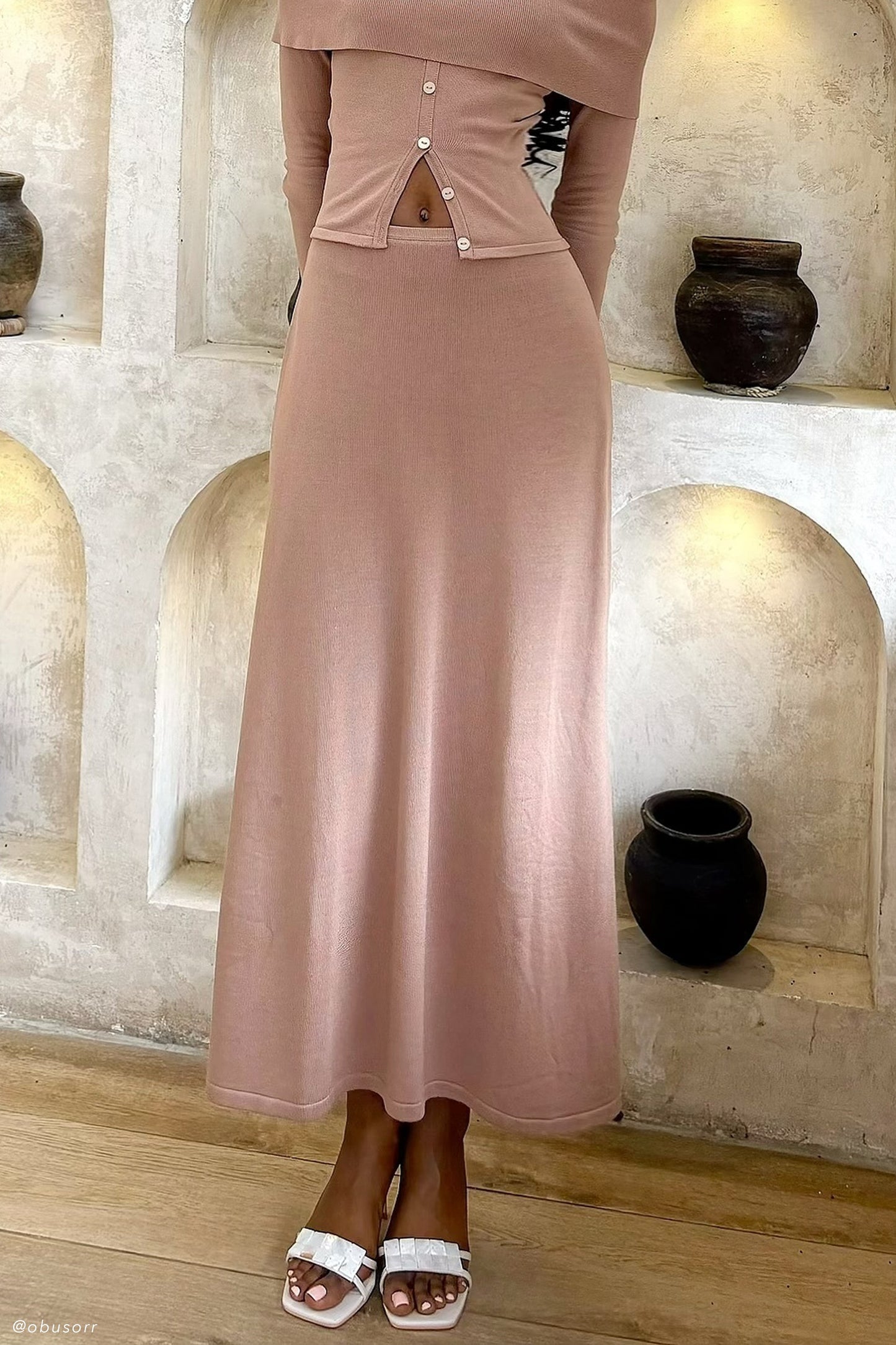 Jupe Maxi Tricot A-Line Diedre - Pécane