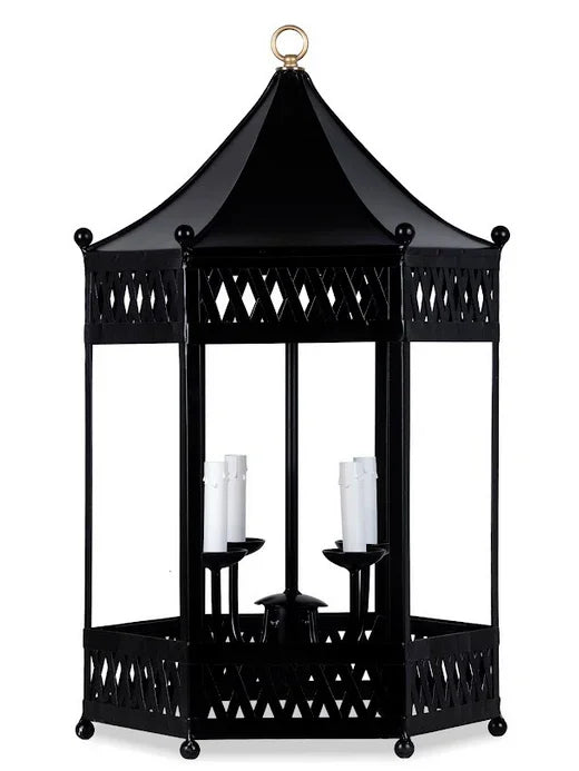 Lustre lanterne pagode noir