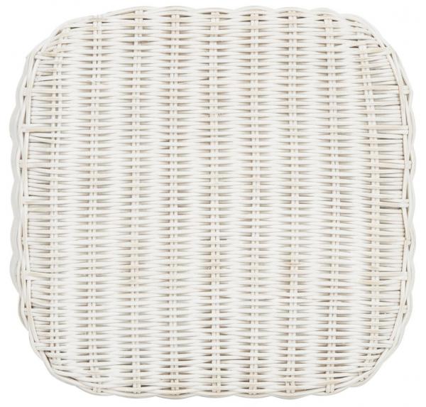 Tabouret de bar en rotin Percy en blanc vieilli