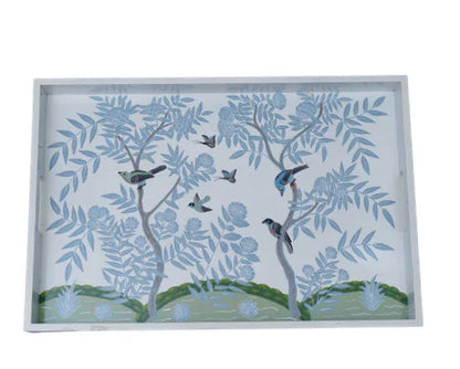 Plateau de petit-déjeuner en bois ivoire avec motif chinoiserie