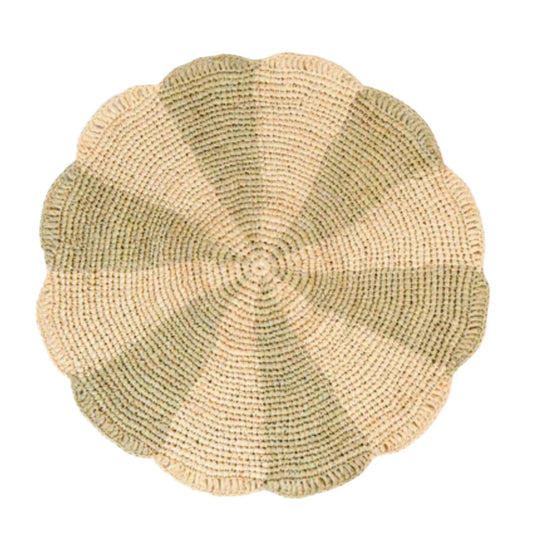 Set de table Pinwheel Olive, plateau en raphia