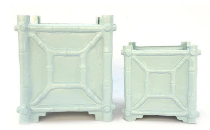 Jardinière en bambou vert menthe