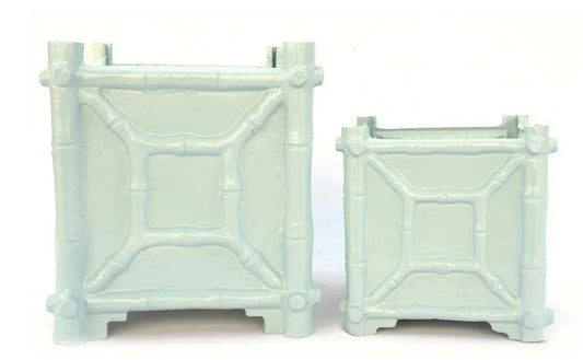 Jardinière en bambou vert menthe