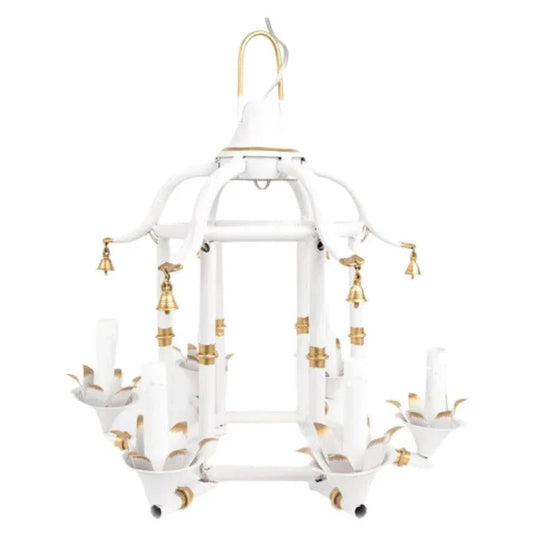 Lustre Chinoiserie en ivoire et or