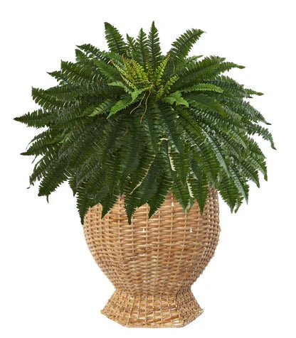 Jardinière hexagonale profonde en osier naturel