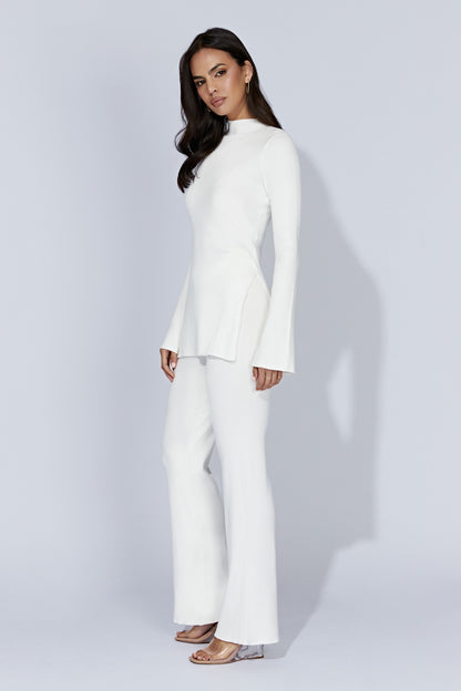 Pantalon en Tricot Jovie - Blanc cassé