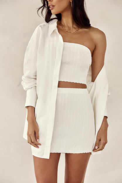Jupe mini en jersey à taille basse Shiloh - Blanc cassé