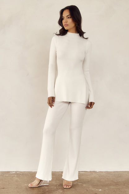Pantalon en Tricot Jovie - Blanc cassé
