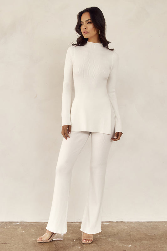 Pantalon en Tricot Jovie - Blanc cassé