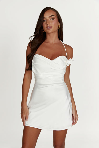 Mini-robe à col montant Otillie Rose - Blanc