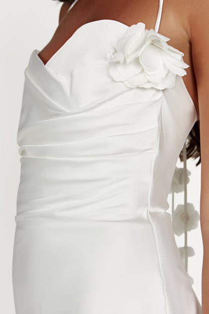 Mini-robe à col montant Otillie Rose - Blanc
