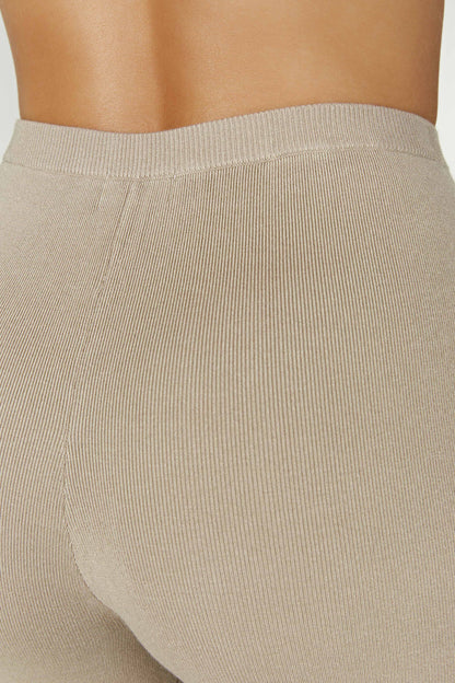 Pantalon en Tricot Évasé Rosetta - Taupe