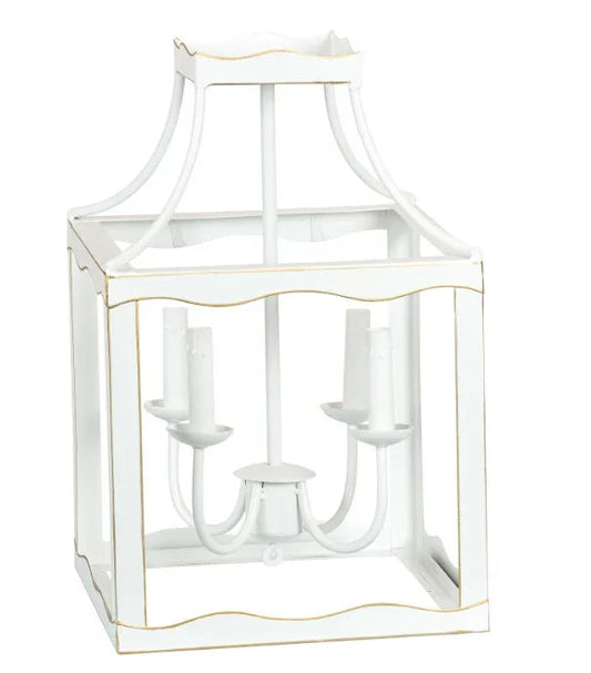 Lanterne moyenne en blanc doux et or