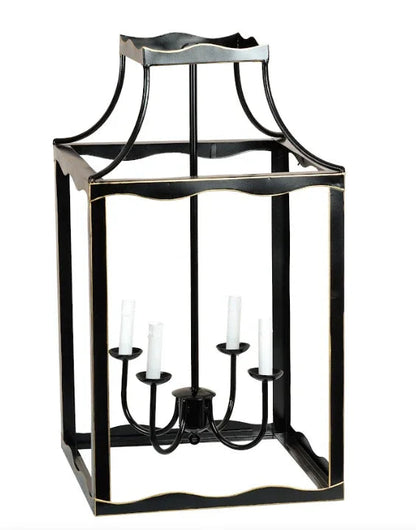 Grande lanterne noire et dorée