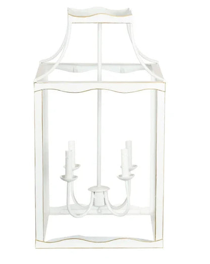 Grande lanterne en blanc doux et or