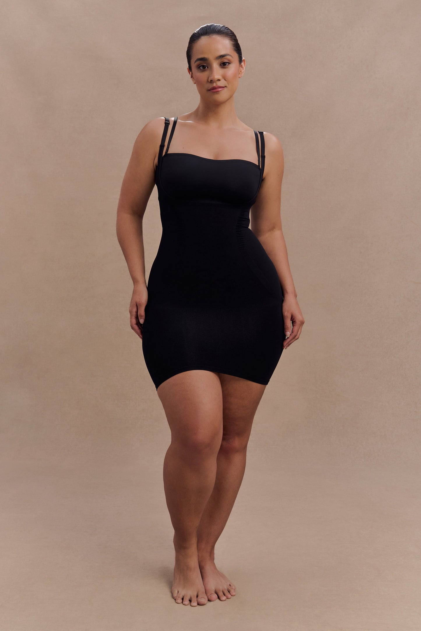 Jocelyn Mini-robe gainante sans dos - Noir