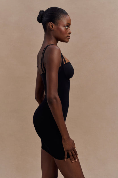 Jocelyn Mini-robe gainante sans dos - Noir