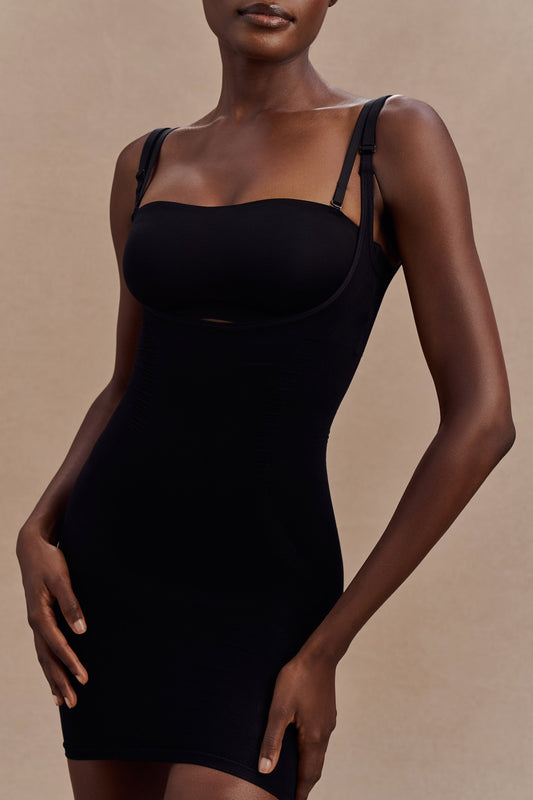 Jocelyn Mini-robe gainante sans dos - Noir