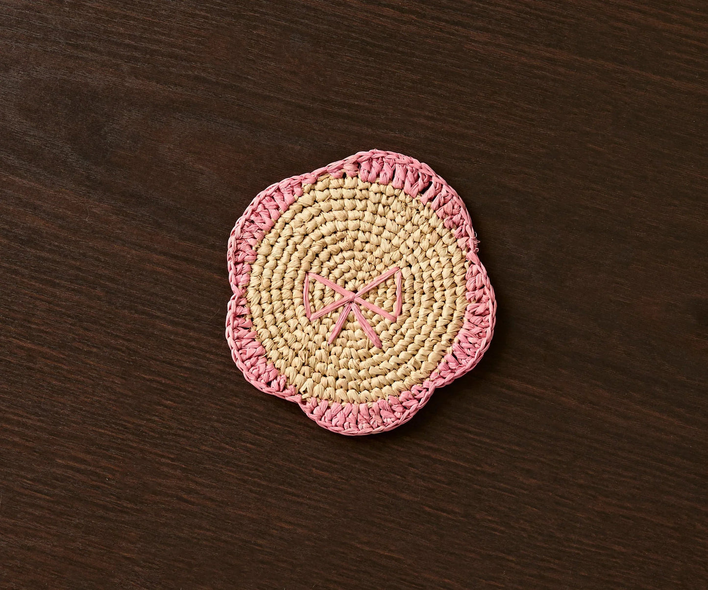Dessous de verre à franges en raphia tissé à la main par Payton James – Dessous de verre bohème, décoration de table rustique, palmier raphia naturel