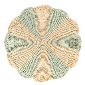 Set de table Pinwheel Blue, plateau en raphia