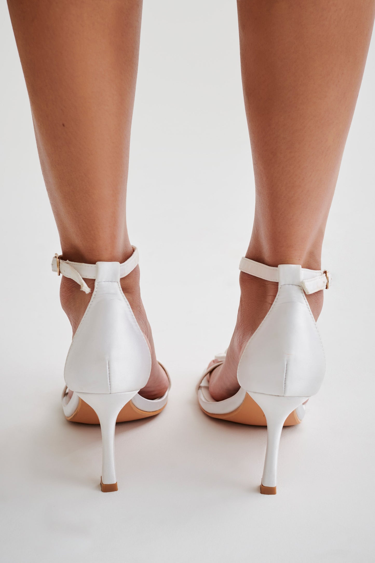 Lara Rose Satin Heel - Blanc