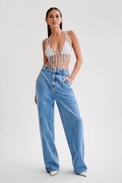 Halter Gretchen en perles - Perle