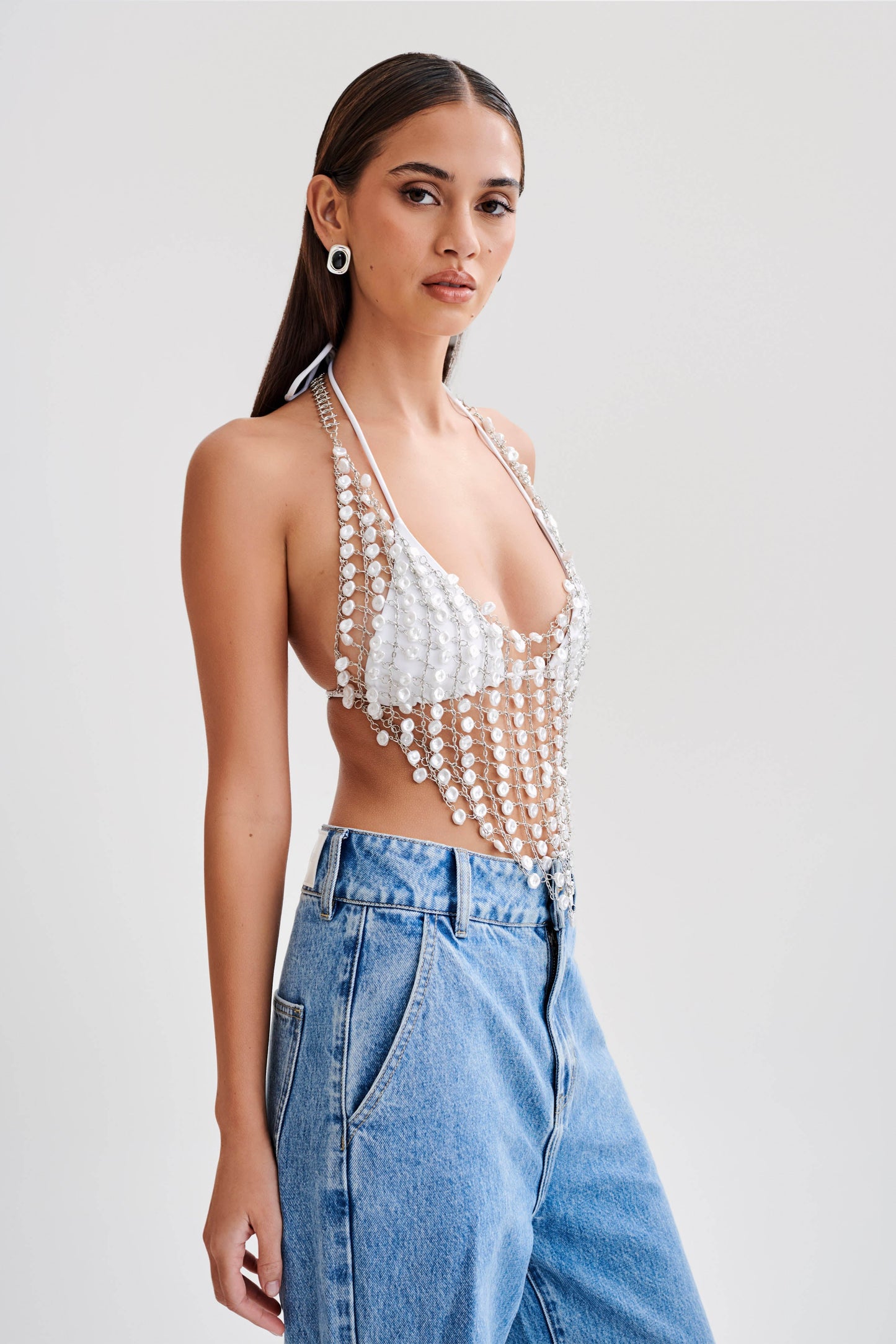 Halter Gretchen en perles - Perle