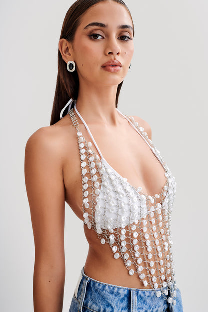 Halter Gretchen en perles - Perle