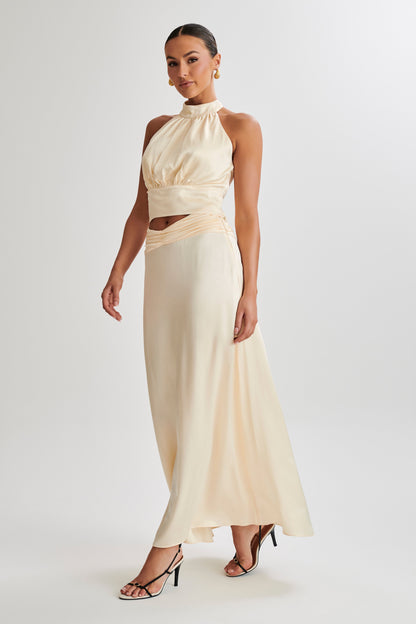 Halter en satin Clara - Crème glacée