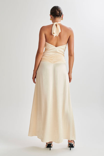 Halter en satin Clara - Crème glacée