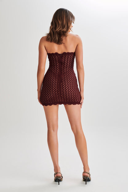 Mini-robe en dentelle Amadea - Prune