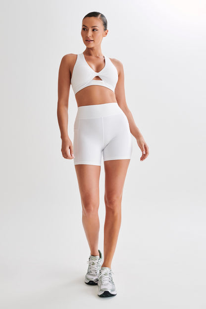 Short de cyclisme Martina avec poche - Blanc