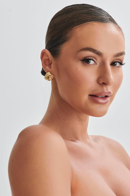 Boucles d'oreilles Rowan nouées - Or