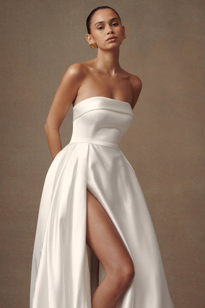 Robe de mariée Eileen sans bretelles - Blanche