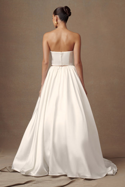 Jupe Maxi Satin Kelsey - Blanche