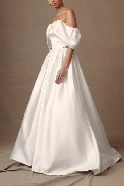 Jupe Maxi Satin Kelsey - Blanche