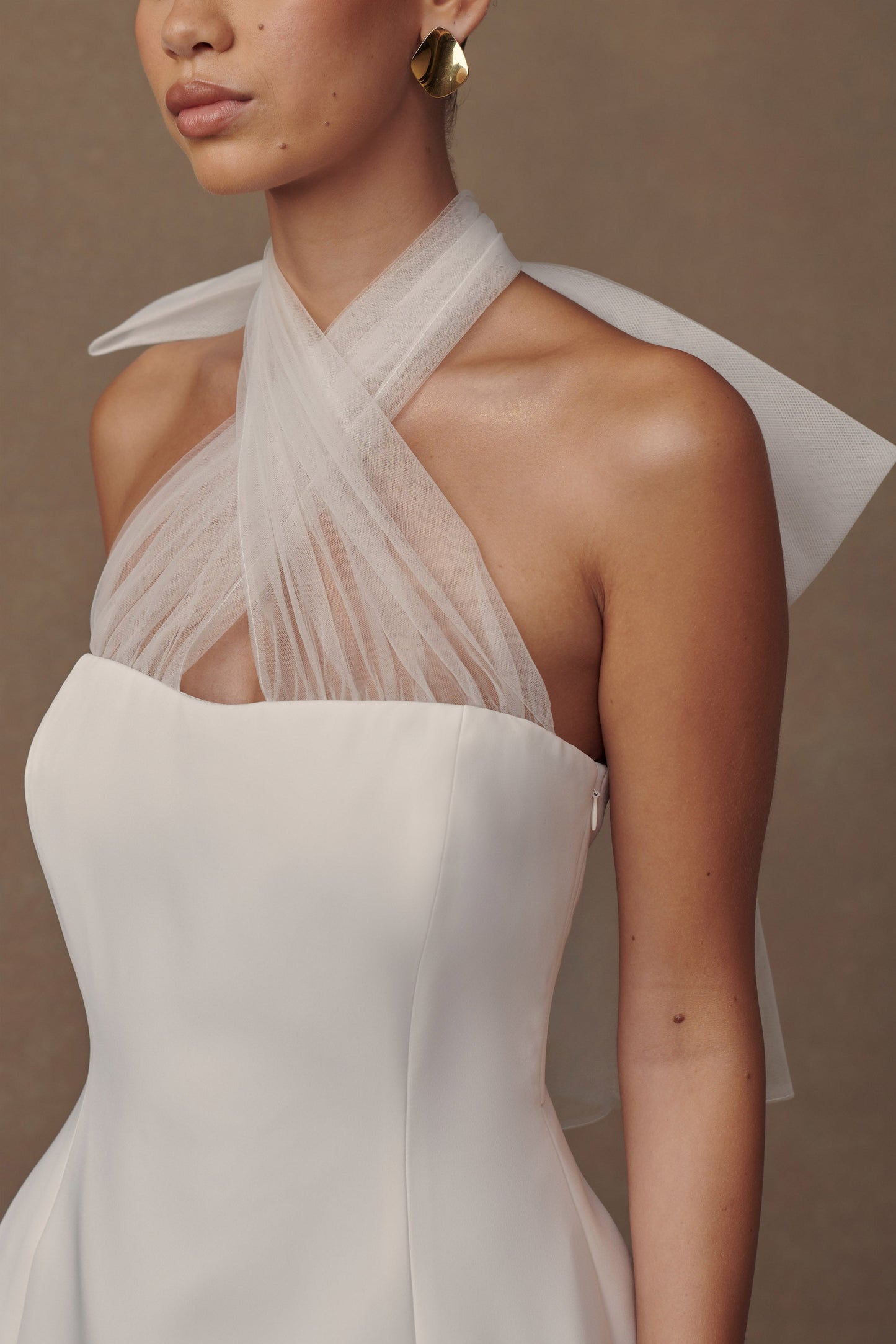 Mini-robe Maryam en tulle avec nœud - Blanc