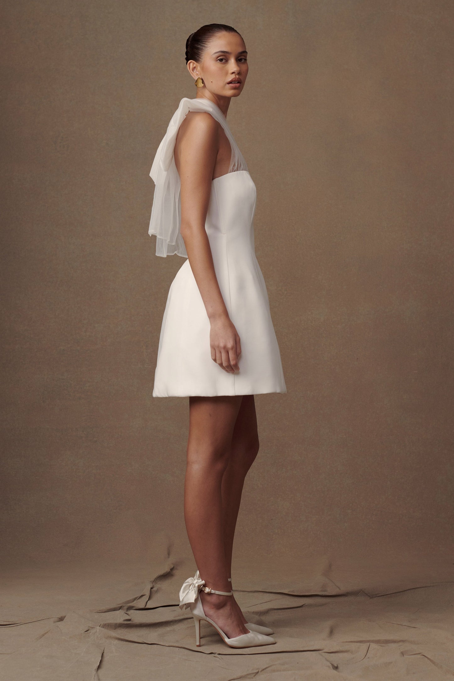 Mini-robe Maryam en tulle avec nœud - Blanc