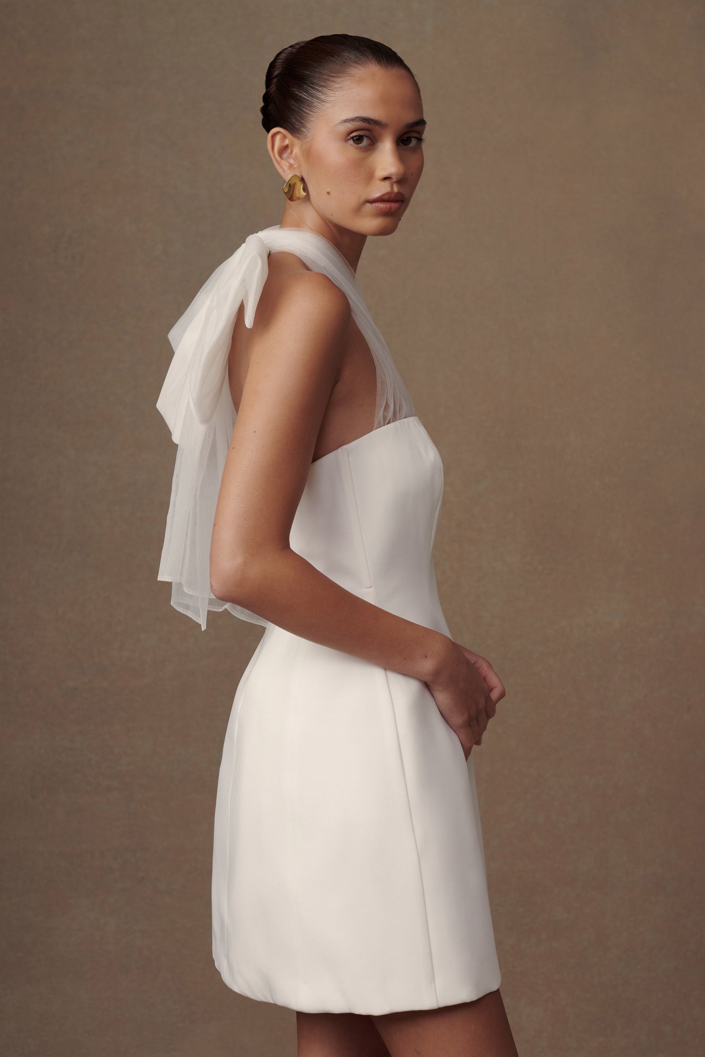 Mini-robe Maryam en tulle avec nœud - Blanc