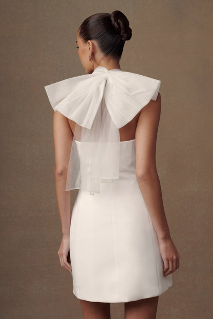 Mini-robe Maryam en tulle avec nœud - Blanc