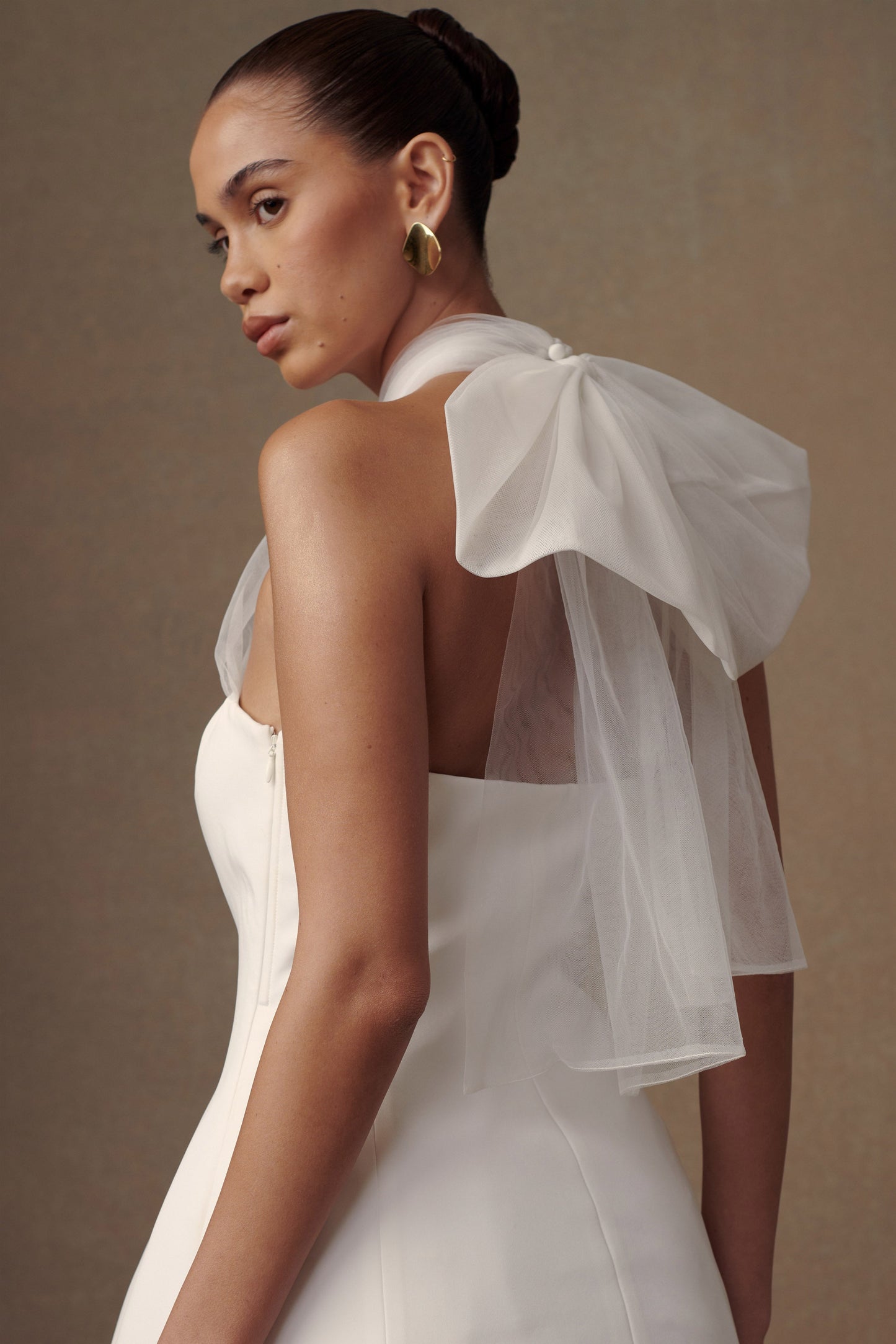 Mini-robe Maryam en tulle avec nœud - Blanc